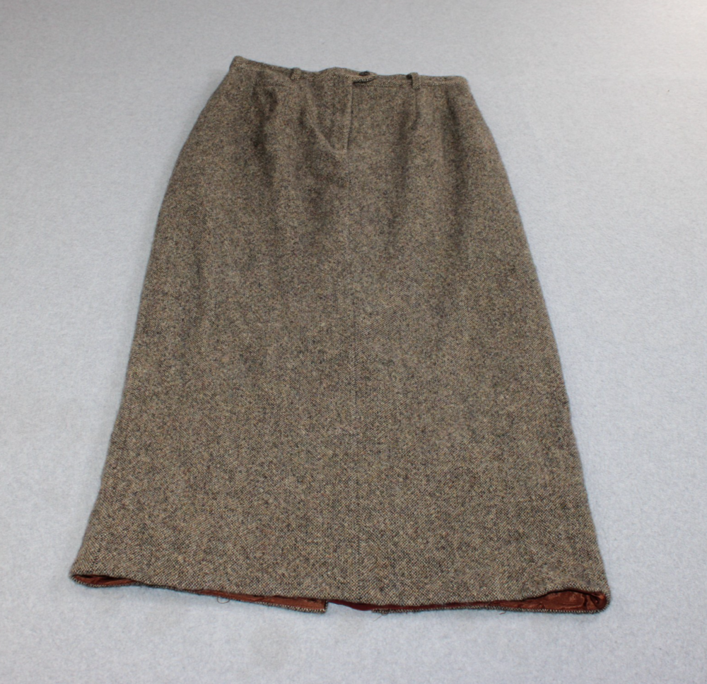 Ralph Lauren Lambswool Skirt Women 12 Brown Long Academia Capsule Heritage Y2K
